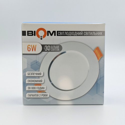 Точковий LED світильник Biom 6W 5000К коло CB-DF-6W 19667