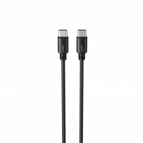 Кабель з'єднувальний зарядний HAVIT USB-C - USB-C PD60W 3A 1м Black HV-CB303C