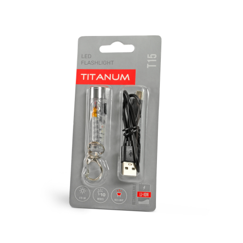 Портативний світлодіодний акумуляторний LED ліхтарик Titanum 170Lm 7600K IPX3 TLF-T15