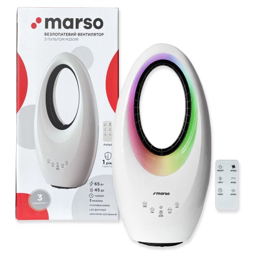 Вентилятор настольный Marso башенный М2016Y 50W 230V RGB с пультом 70-20-76
