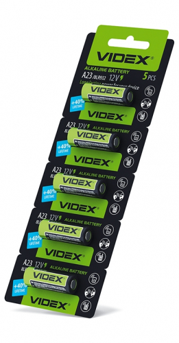Батарейки лужні Videx A23/E23 А 5pcs BLISTER CARD блістер 5шт. А23/Е23А 5pcs BC