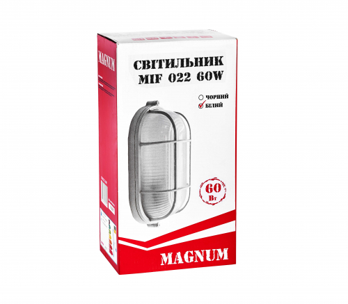 Світильник MAGNUM MIF 022 NEW 60W E27 білий (овал з реш.) 90016368