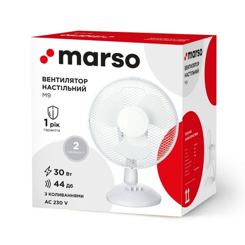 Вентилятор настольный Marso М9 30W 230V 70-20-38