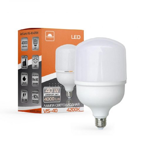 Світлодіодна LED лампа Євросвітло 40W Е27 4200K (VIS-40-E27) 000042329