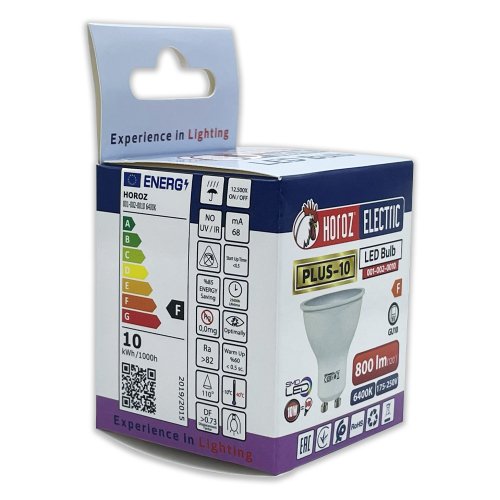 Світлодіодна LED лампа Horoz PLUS-10 10W GU10 6400K 001-002-0010-011