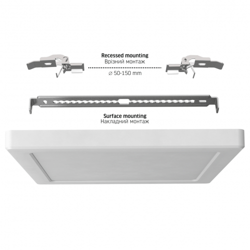LED cветильник Videx DL6S 18W 3000-4000-6500K  встраиваемый квадрат VL-DL6S-18CW