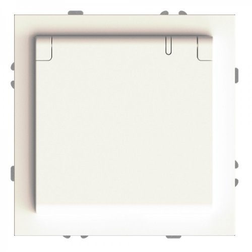 Розетка Ardero Soft ER131-W одинарная с заземлением крышкой и шторкой белый 8630