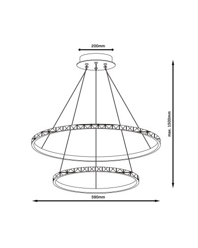 Люстра підвісна Goldlux Diana LED 44W 4000K чорний 336736