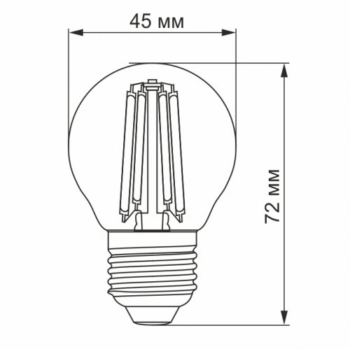 Світлодіодна LED лампа Videx Filament G45FA 6W E27 2200K бронза VL-G45FA-06272