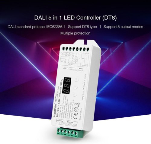 Контролер Mi-Light DALI 5 в 1 DT8 (RGB+CCT) 12-24V 20A White/CCT/RGB/RGBW/RGB+CCT TK-DL-X