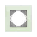 Рамка зеленое стекло одинарная горизонтальная Videx Binera VF-BNFRG1H-GR