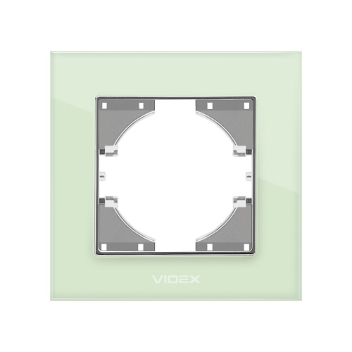 Рамка зелене скло одинарна горизонтальна Videx Binera VF-BNFRG1H-GR