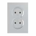 Розетка Ardero ER112-S Soft двойная без заземления серебро 8664 Розетка Ardero ER112-S Soft двойная без заземления серебро 8664