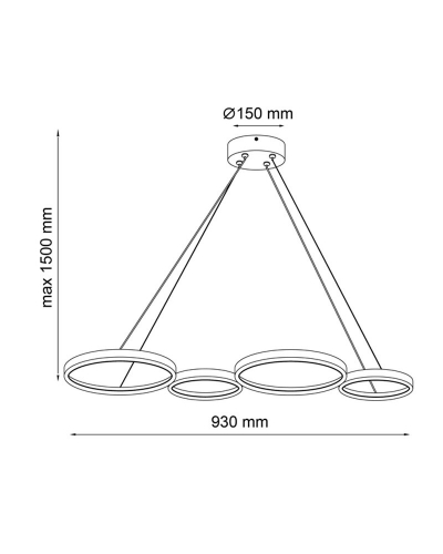 LED світильник підвісний Goldlux Flamenco 42W 4000K чорний 331021