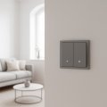 Выключатель Ardero EV112L-G Soft двухклавишный с подсветкой серый 8711 Выключатель Ardero EV112L-G Soft двухклавишный с подсветкой серый 8711