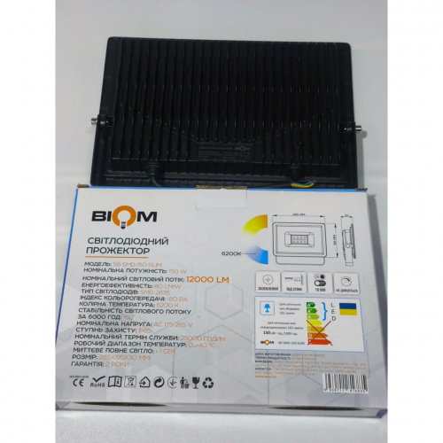 LED прожектор Biom 150W 6200К IP65 220V S6-SMD-150-Slim