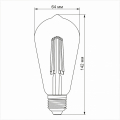 Світлодіодна лампа Videx Filament ST64FA 10W E27 2200K VL-ST64FA-10272