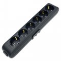 Колодка 6 гнізд із заземленням Viko Multi-let чорна 90134600 Колодка 6 гнізд із заземленням Viko Multi-let чорна 90134600