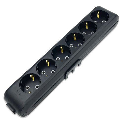 Колодка 6 гнізд із заземленням Viko Multi-let чорна 90134600