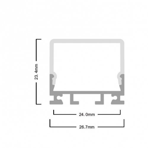 Комплект LEDBOX S профіль підвісний алюм. LP-SL155C + розсіювач матовий 15413