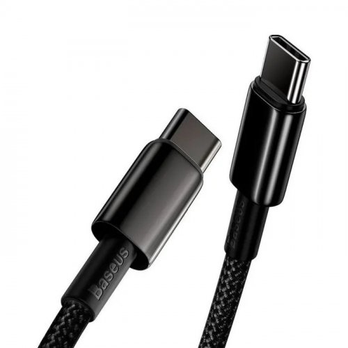 Кабель соединительный зарядный Baseus Tungsten Gold Type-C to Type-C 100W 1м черный bas-100