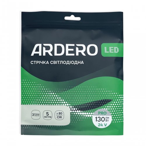 LED лента Ardero LS812ARD PRO SMD2835 120шт/м 13.5W/м IP20 24V 6500K (5 метров) 8277
