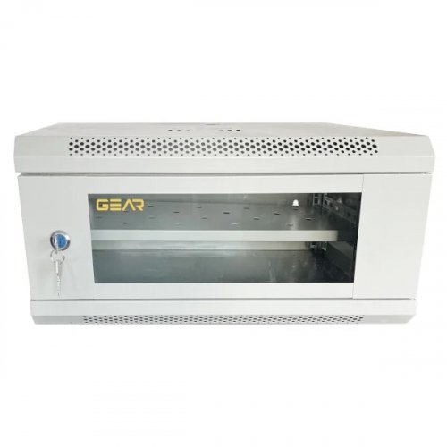 Шкаф серверный настенный Gear 19 4U с полкой 530x400x240 серый GWMSN-4U-530-400G