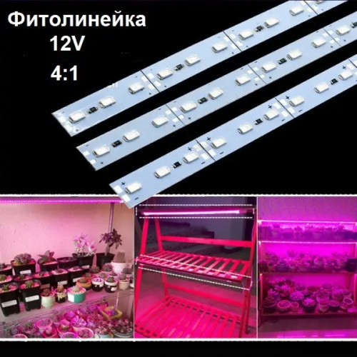 LED лінійка для рослин LT SMD5730 72led 18W 12V IP20 4:1 червоно-синій спектр Gen.2 (phyto-line-5730-4:1-Gen.2) 42102