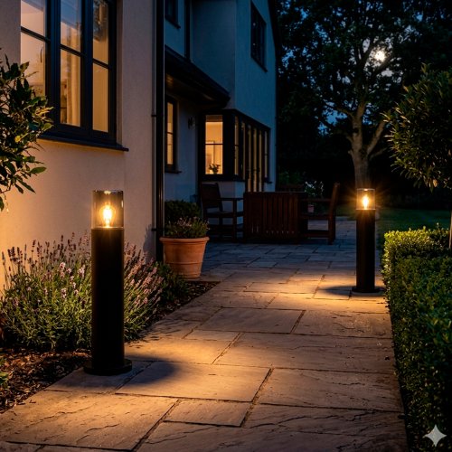 Уличный светильник Eurolamp DECO R Е27 IP54 черный CL-1xE27(DECO)R