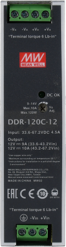 Ізольований DC/DC-перетворювач Mean Well на DIN-рейку 120W 10A 12V DDR-120C-12