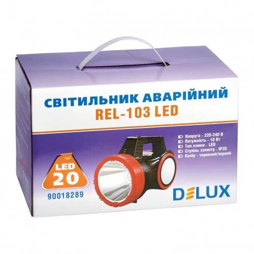 LED світильник аварійний DELUX REL-103 10W 20LED IP20 90018289