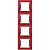 Рамка установочная 4-постовая вертикальная Schneider SEDNA красная SDN5802041