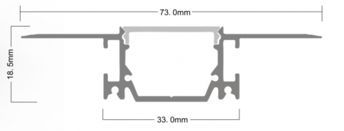 Комплект LEDBOX S профіль алюм. врізний LP-SPL082 анод. + розсіювач матовий 12558