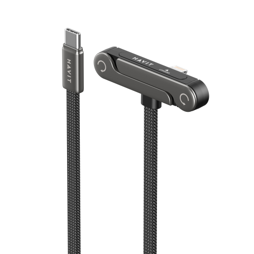 Кабель з'єднувальний зарядний HAVIT USB-C - Lightning PD30W 3A 1.2м з підставкою HV-CB6386