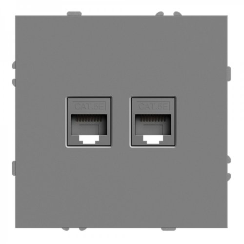 Розетка Ardero ER152PC-G Soft двойная компьютерная серая 8657