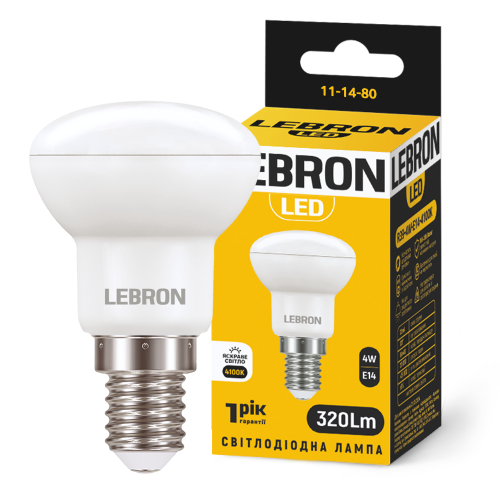 Світлодіодна LED лампа Lebron L-R39 4W E14 4100K 11-14-62