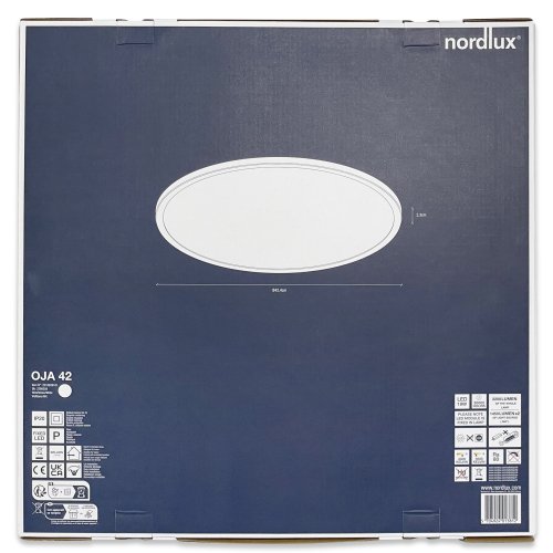 LED світильник накладний Nordlux Oja 19W 2700K IP20 коло білий 2210626101