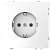 Розетка з/к зі штороками, гвинтовий затискач D-Life «Білий лотос» MTN2400-6035