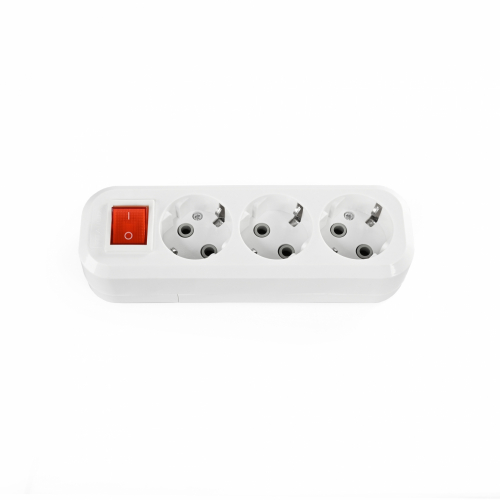 Колодка 3 гнезда Titanum STANDARD с заземлением и кнопкой TF-BS316G-W