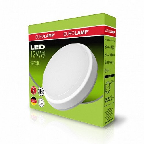 LED світильник Eurolamp накладний круглий ЖКГ 12W 5500K LED-NLR-12/55(F)