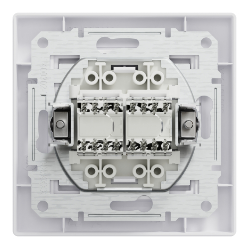 Розетка комп. двойная RJ45 кат.5е UTP Schneider Asfora Белый EPH4400121