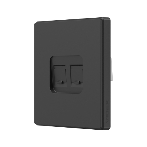 Розетка Videx Nota двойная компьютерная черная VF-NT-SK2PC6-BL
