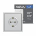 Розетка Ardero ER121-S одинарна з заземленням срібло 8662 Розетка Ardero ER121-S одинарна з заземленням срібло 8662