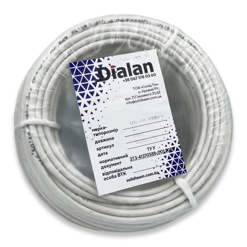 Вита пара Dialan UTP Cat.5E 4PR CU (100 МГц) PVC 0,48мм Indoor (50м) 009454