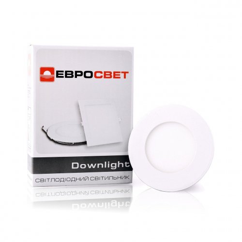 LED Downlight Евросвет 3W 6400К встраиваемый круг LED-R-90-3 000039168