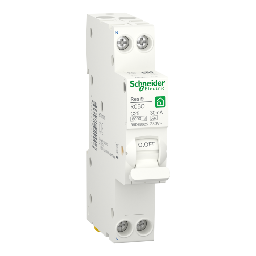 Дифференциальный автомат Schneider 1P+N Resi9 25A C 30mA 6kA R9D88625