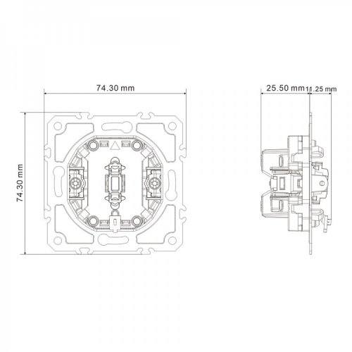 Выключатель Ardero EV111L-B Soft с подсветкой черный 8700