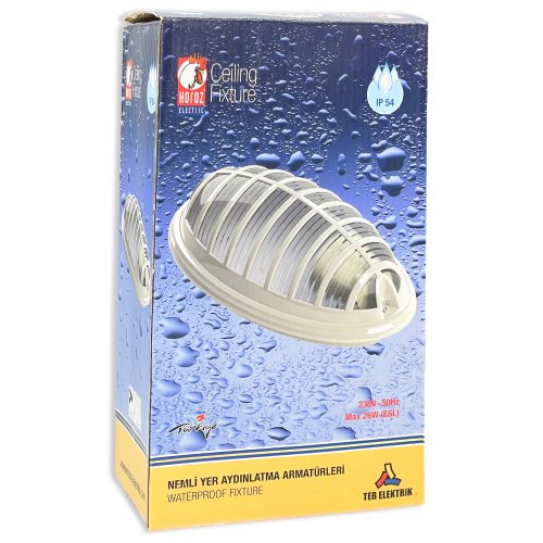 LED светильник уличный Horoz Teb Elektrik Aqua Бра Е27 с решеткой IP54 400-000-111