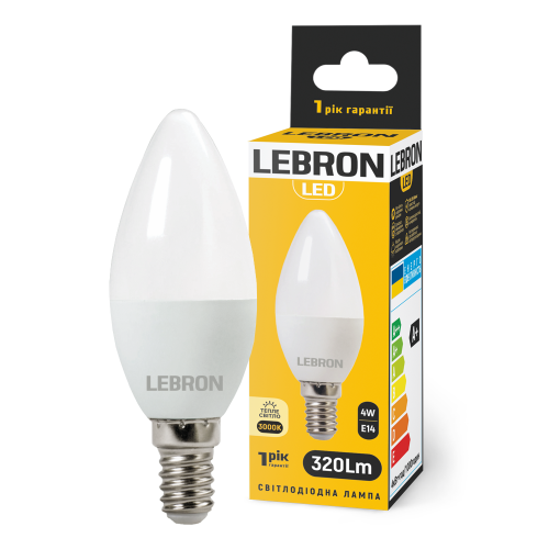 Світлодіодна LED лампа Lebron L-С37 4W Е14 3000K 11-13-11