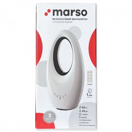 Вентилятор настольный Marso башенный М2016Y 50W 230V RGB с пультом 70-20-76